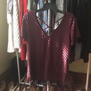 Mauve Criss Cross Top